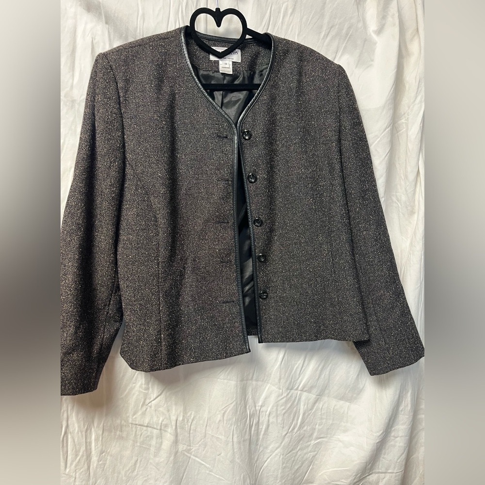 Pendleton Blazer Women's 14 Cropped USA Vintage USA Brown Black